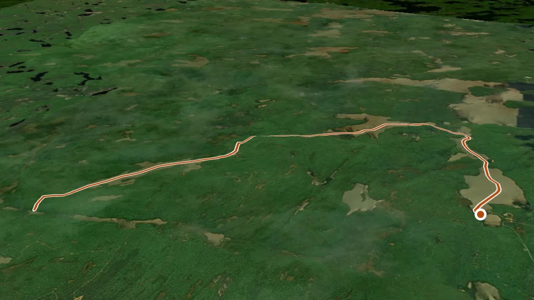 3-D terrain view of Hollow River - Dividing Lake Access Point (#14)
