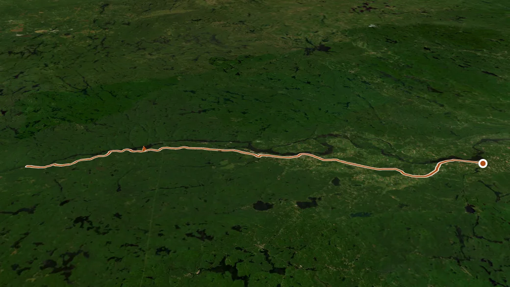 3-D terrain view of Ottawa Valley Recreational Trail - Algonquin Trail