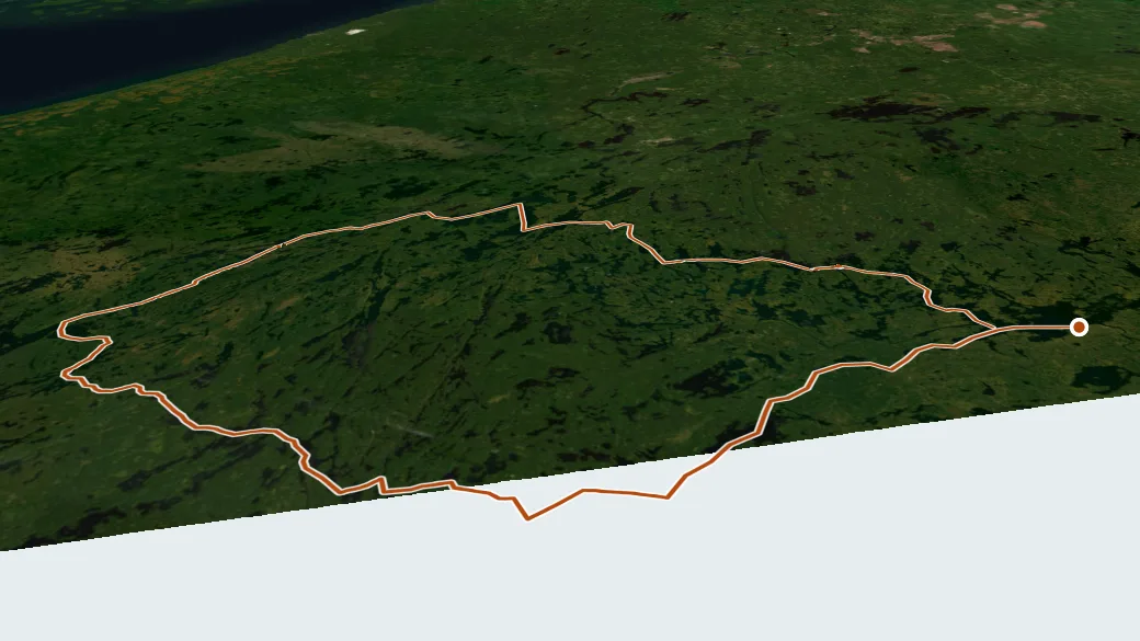 3-D terrain view of Hunter Island Loop