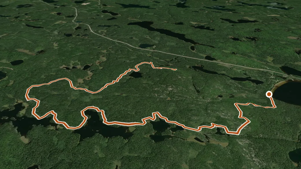 3-D terrain view of Hawk Ridge Trail