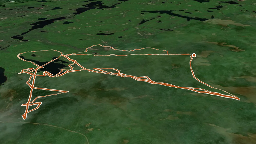 3-D terrain view of Highland Backpacking Trail