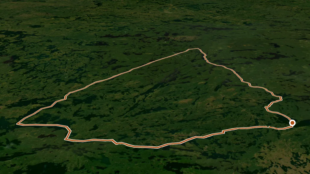 3-D terrain view of Falls Chain Loop