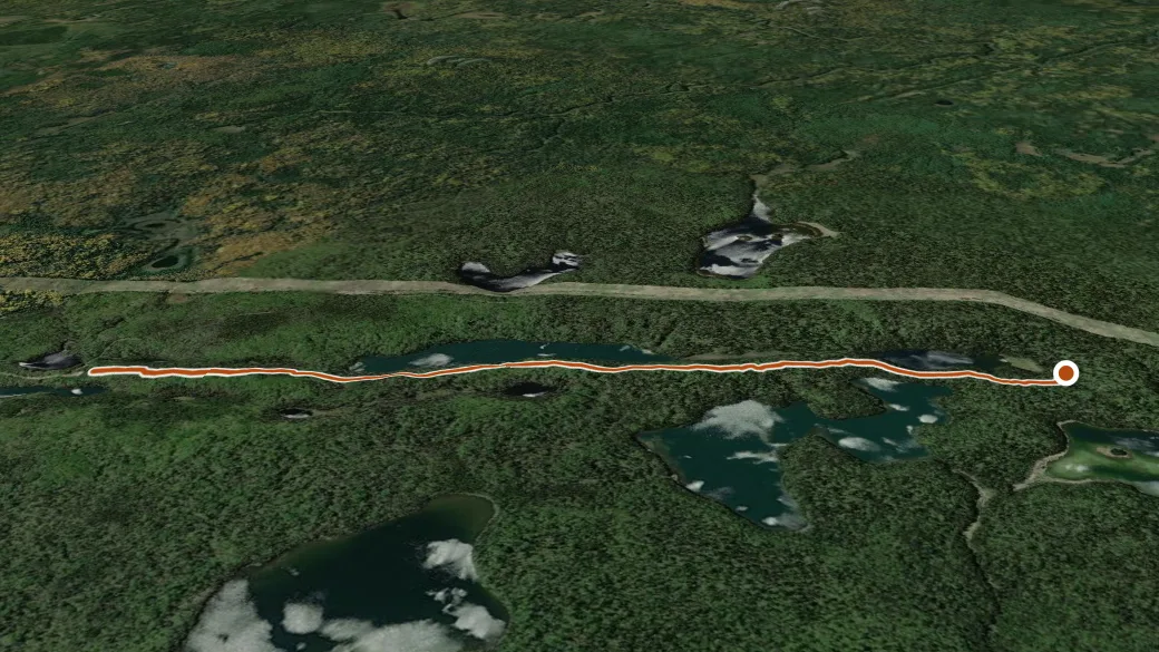3-D terrain view of Kidney Lake Trail