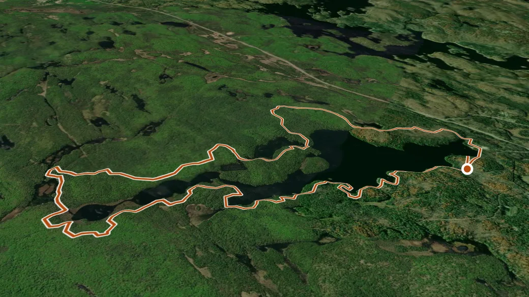 3-D terrain view of Lakeshore Hiking Trail