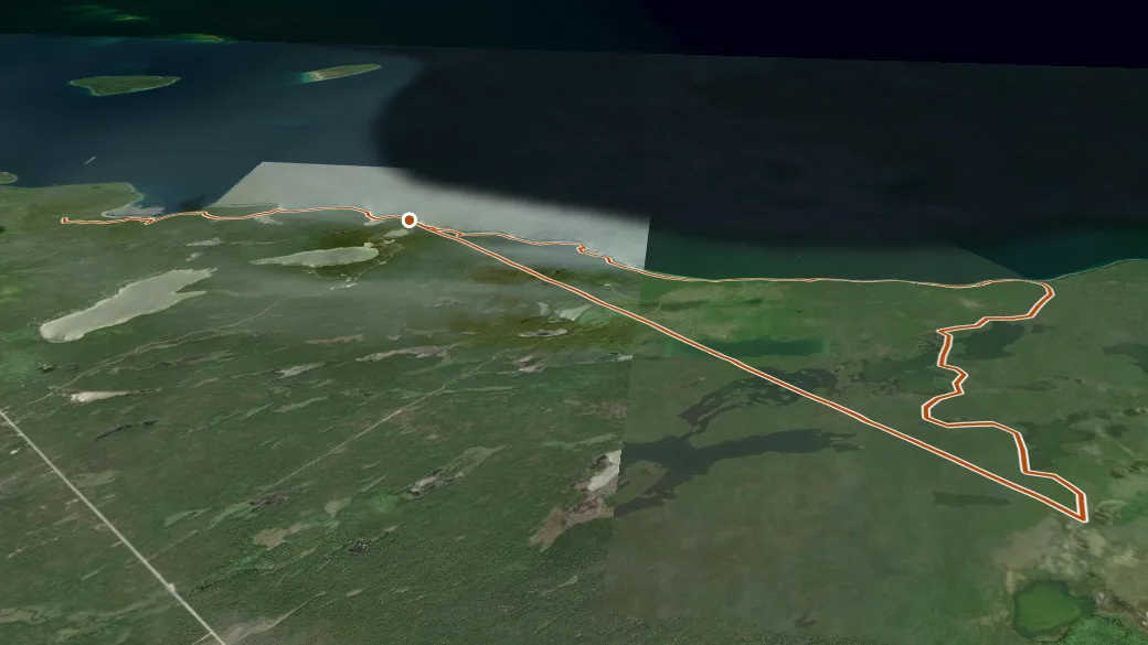 3-D terrain view of Bruce Trail