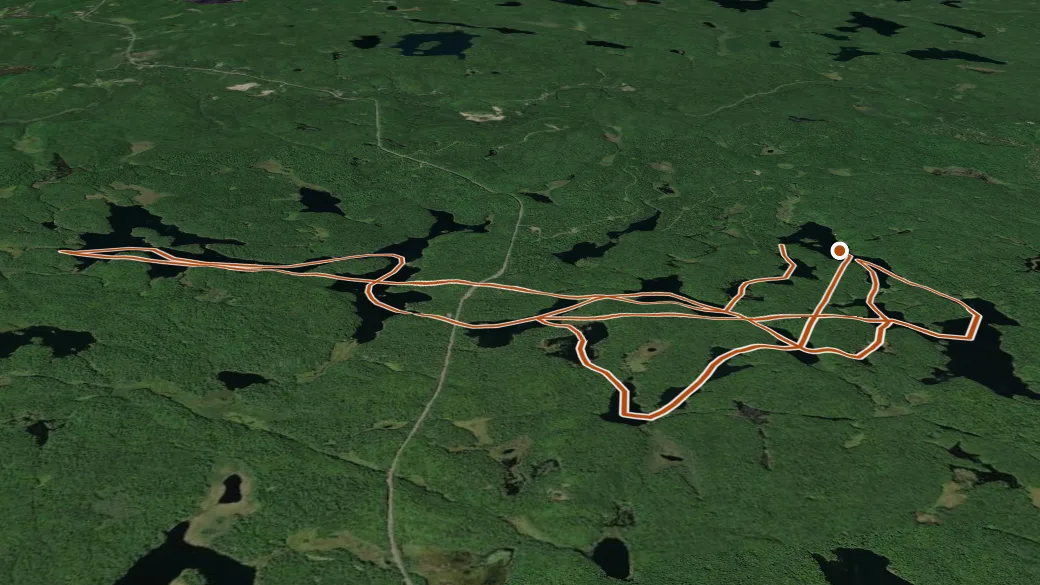 3-D terrain view of The Poker Lake Canoe Route