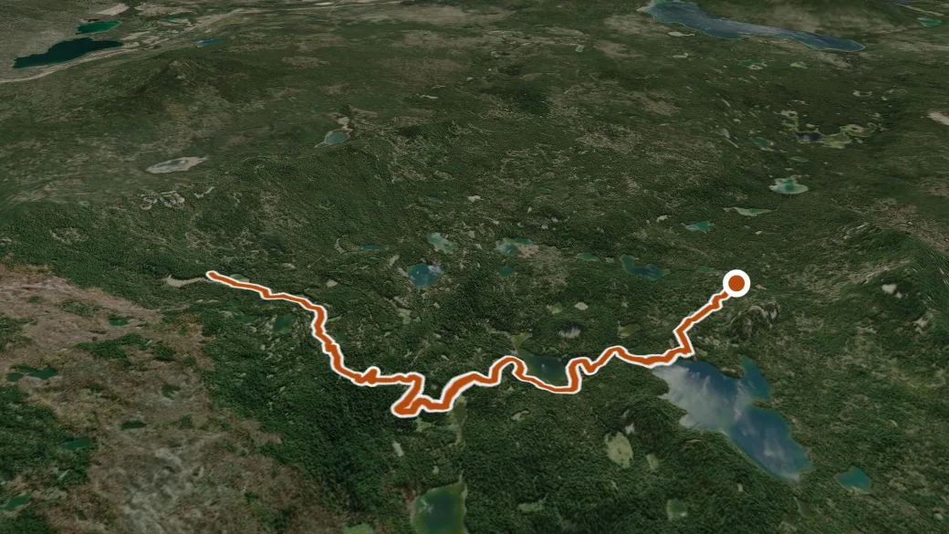 3-D terrain view of Mink Lake
