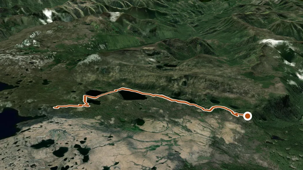 3-D terrain view of Six Lakes