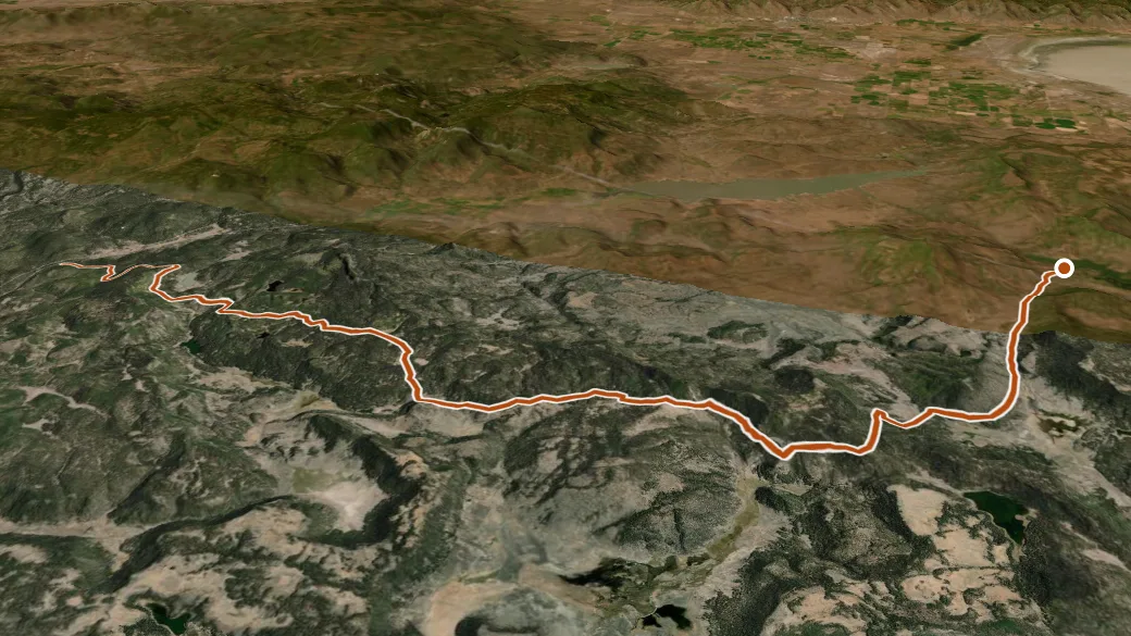 3-D terrain view of Main Trail South