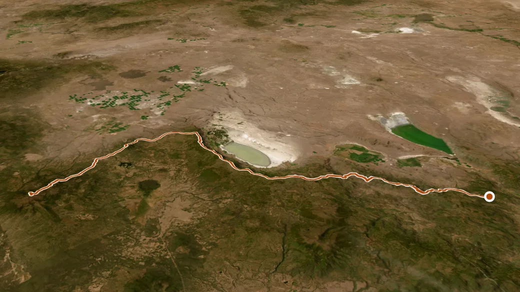 3-D terrain view of Southern Oregon Intertie Trail