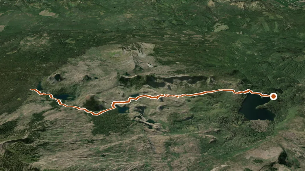 3-D terrain view of Blue Lake