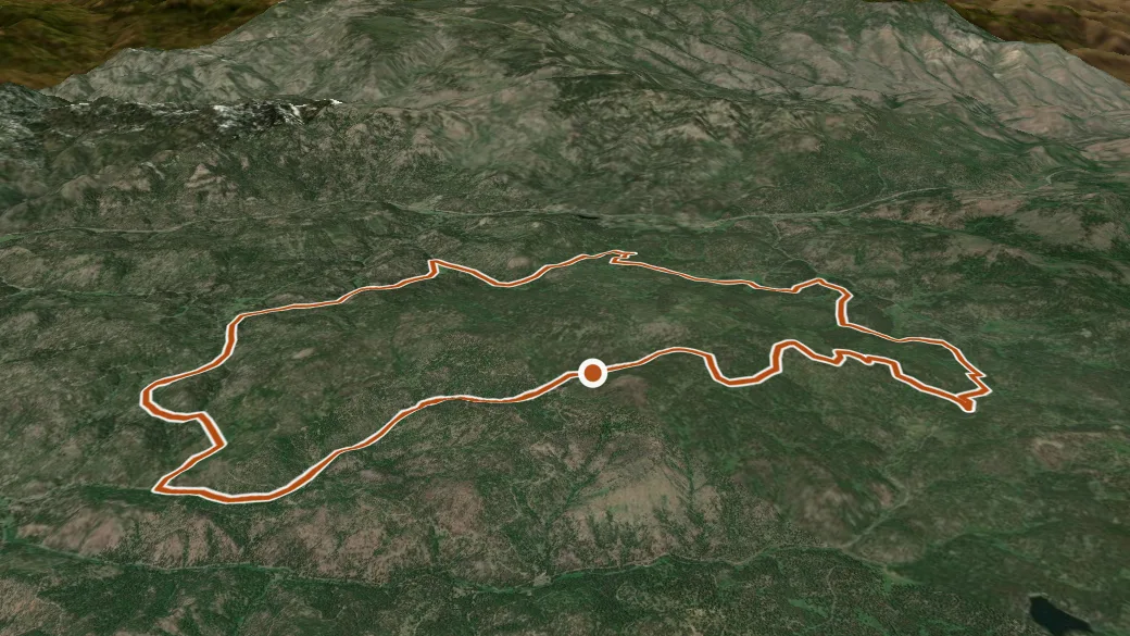 3-D terrain view of Mustang Loop