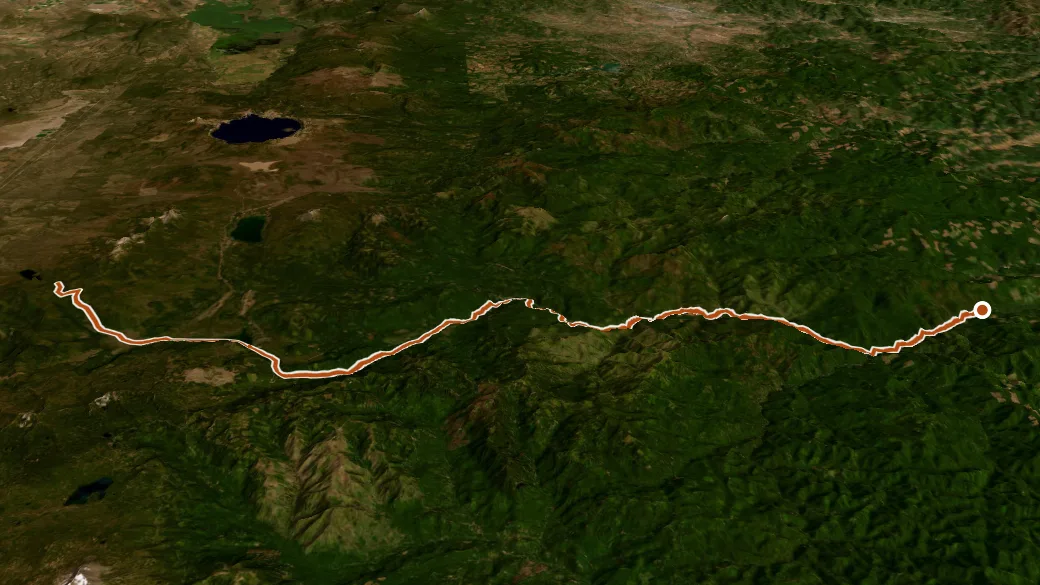 3-D terrain view of North Umpqua