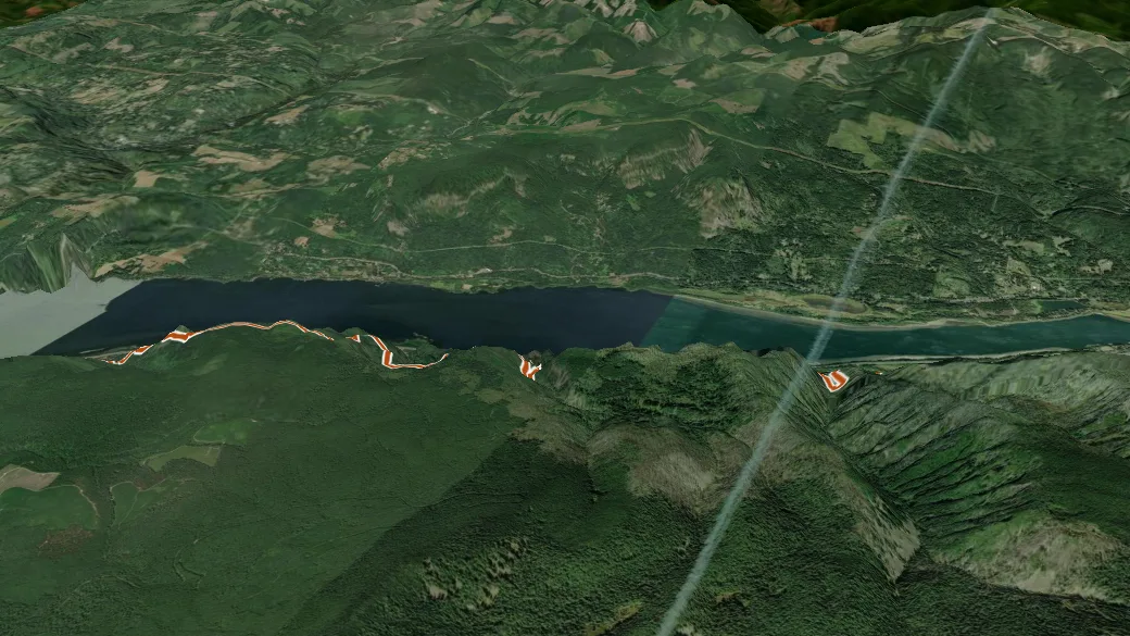 3-D terrain view of Gorge
