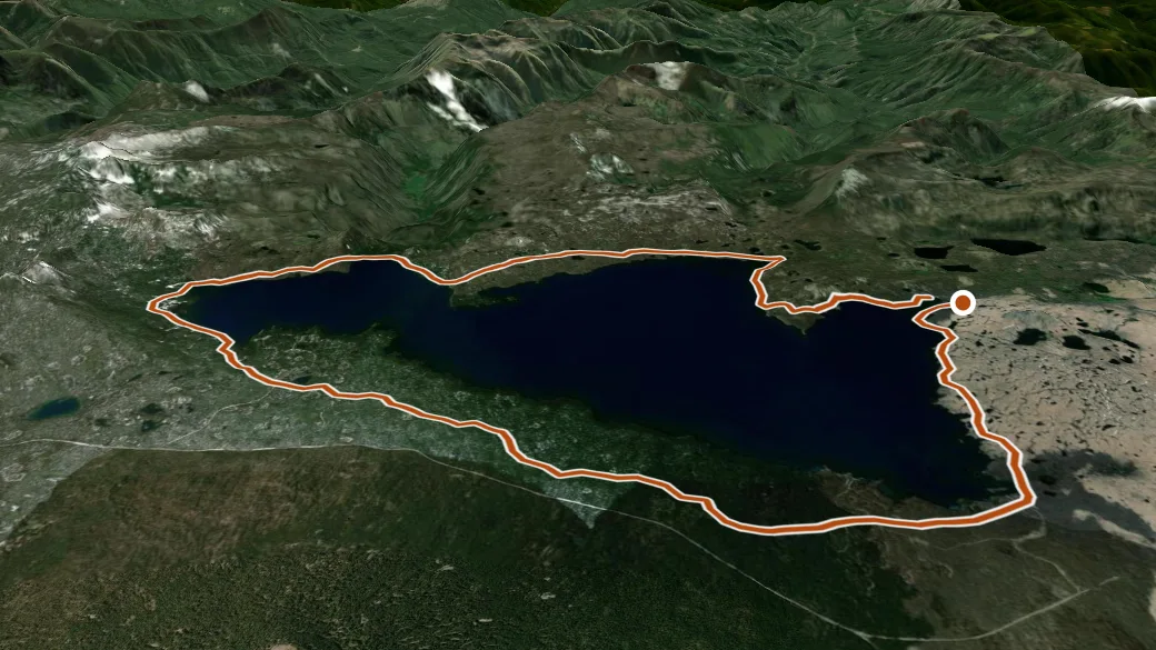 3-D terrain view of Jim Weaver Loop(Waldo Lake)
