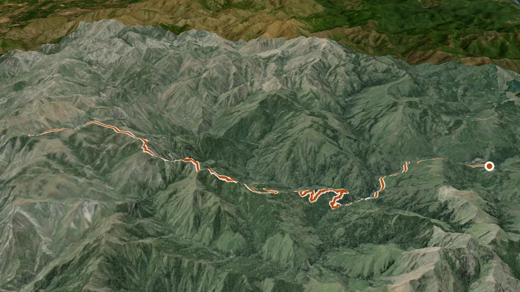 3-D terrain view of Tincup