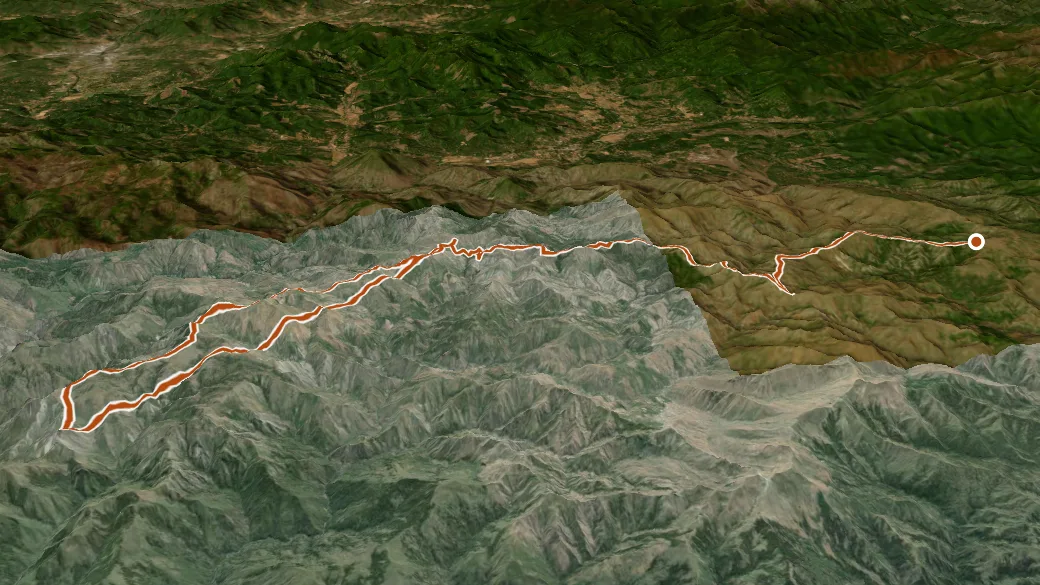 3-D terrain view of Kalmiopsis Rim