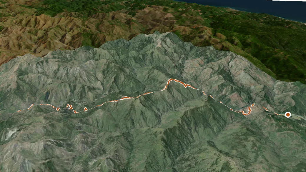 3-D terrain view of Illinois River