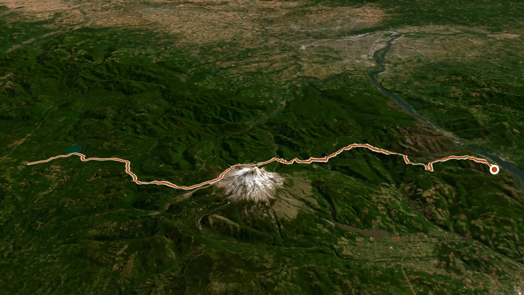 3-D terrain view of Pct: Mt Hood