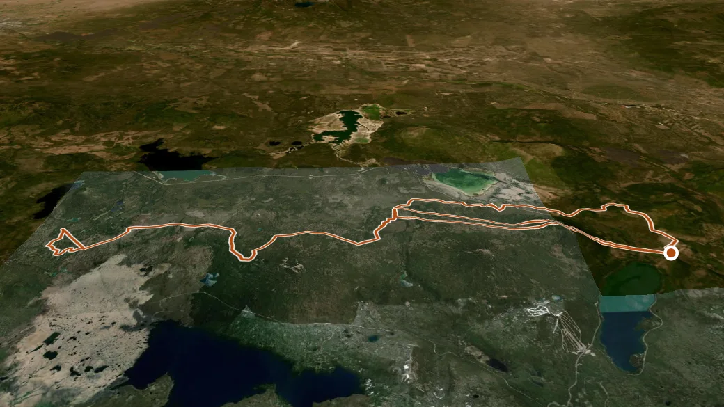 3-D terrain view of Metolius-Windigo