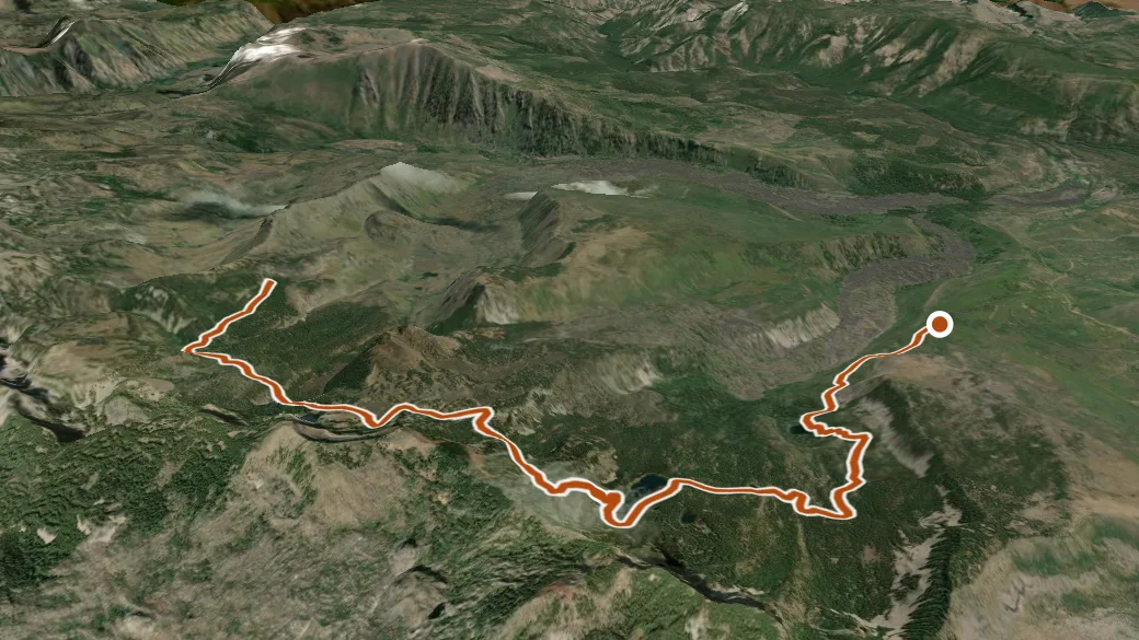 3-D terrain view of Cabot Lake