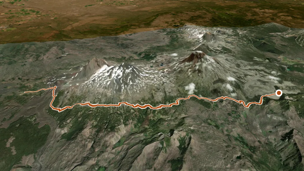 3-D terrain view of Pacific Crest Trail - Wif3