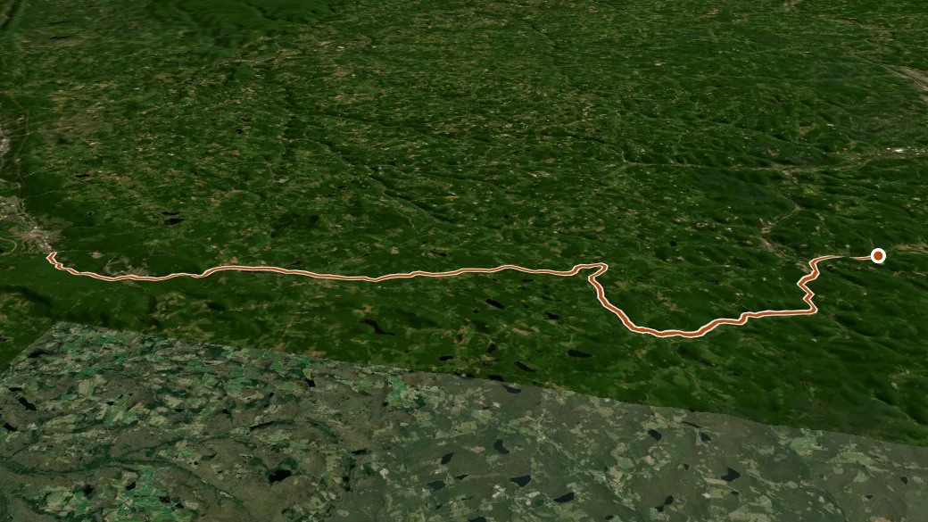 3-D terrain view of D&H Rail-Trail