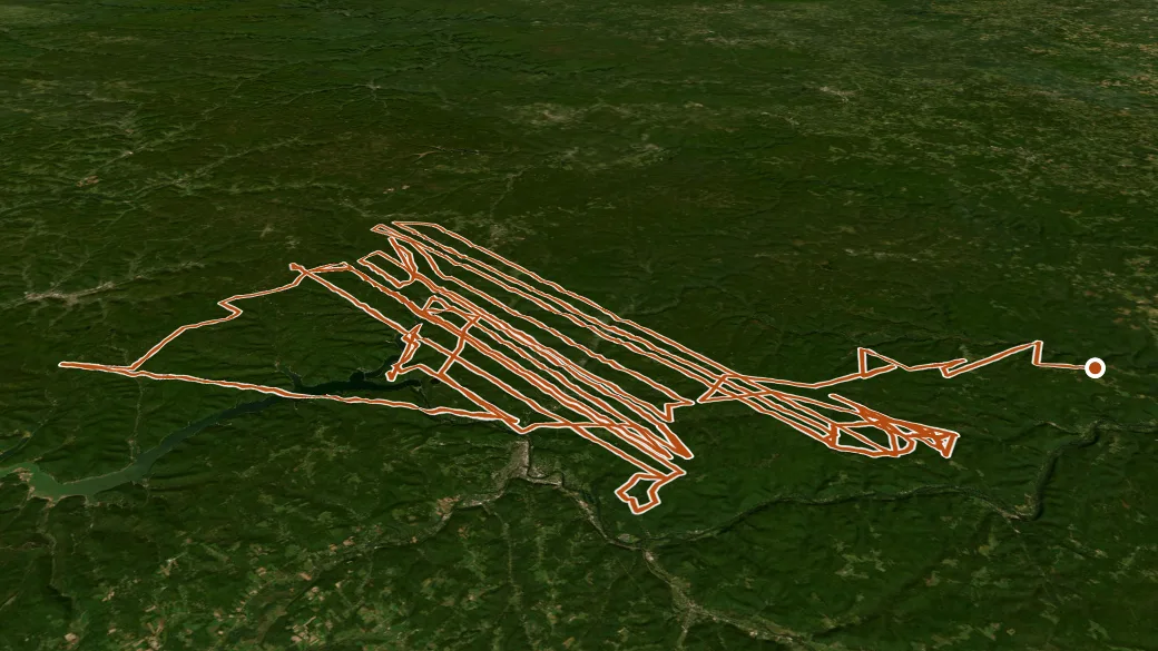3-D terrain view of Allegheny National Forest Trails