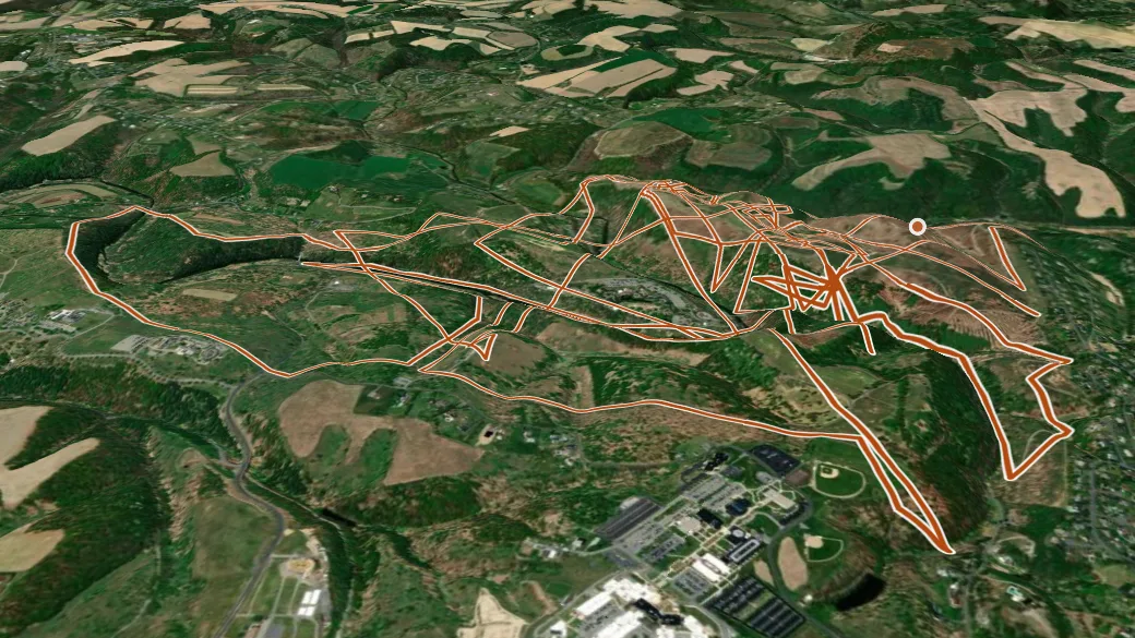 3-D terrain view of Trexler Nature Preserve Trails