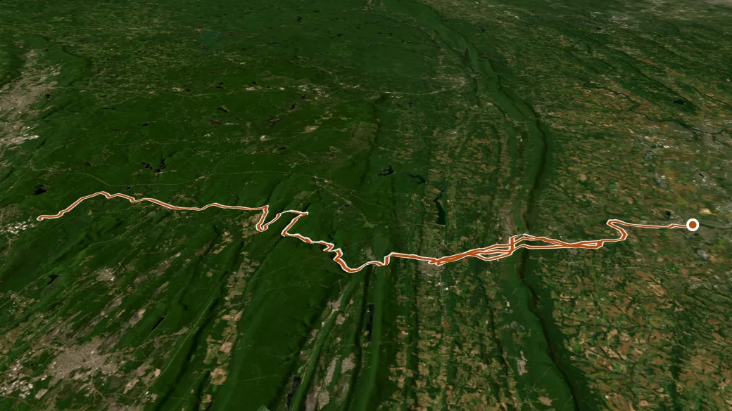 3-D terrain view of D&L Trail