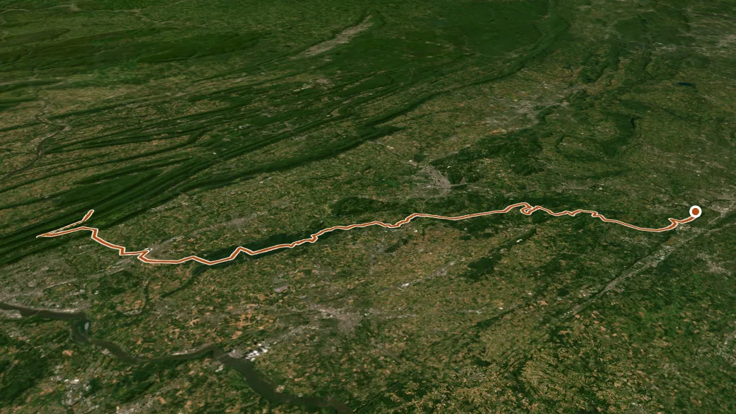 3-D terrain view of Horse-Shoe Trail