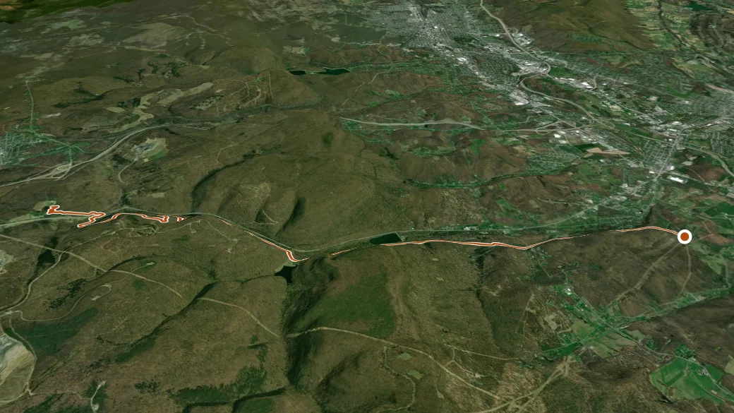 3-D terrain view of 6 to 10 Trail