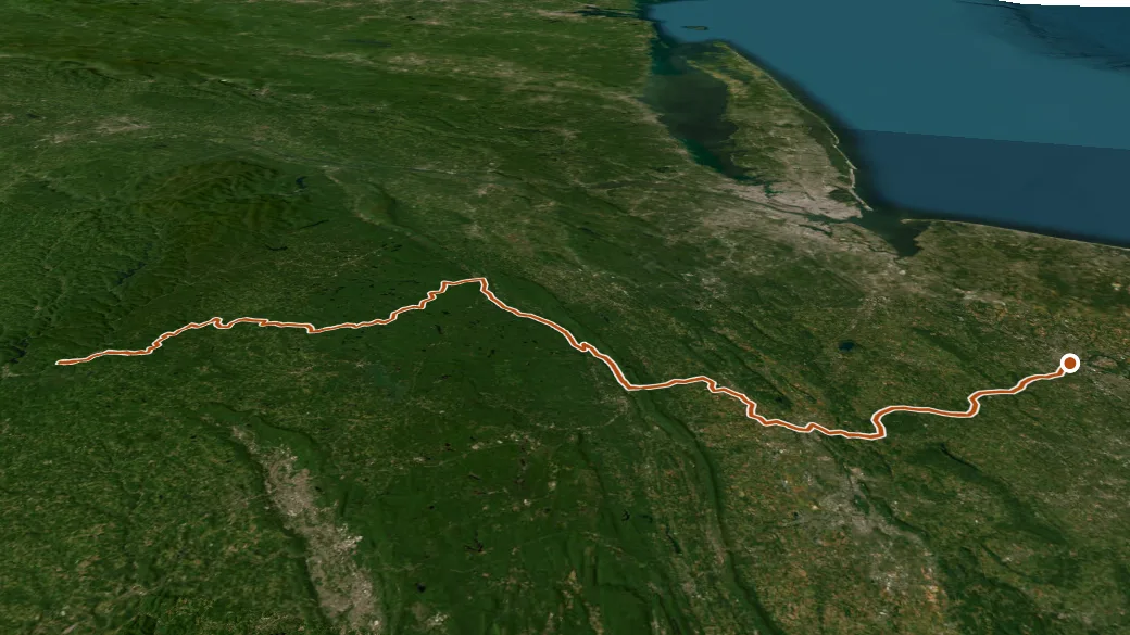 3-D terrain view of Delaware River Water Trail