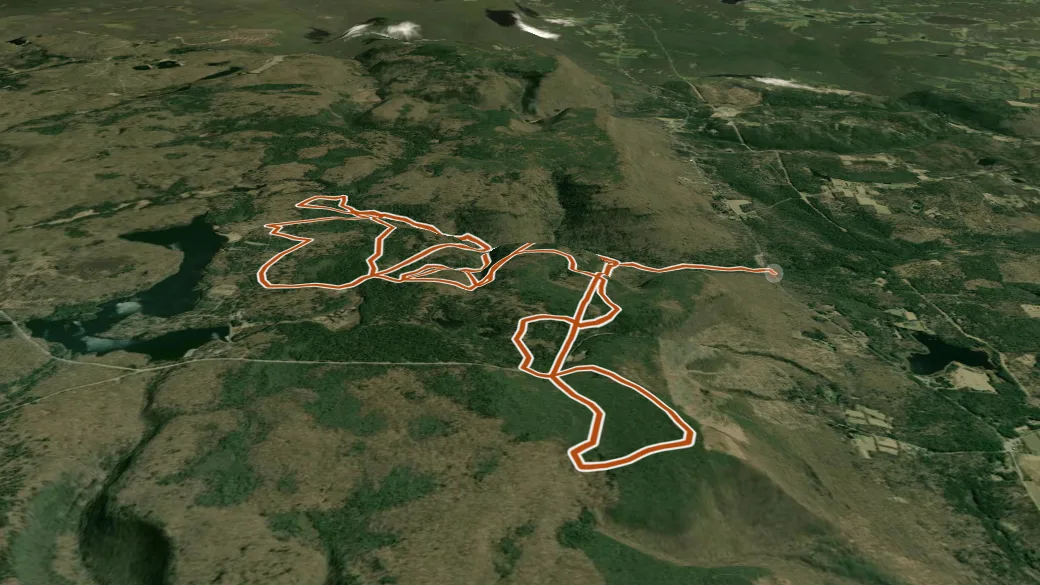 3-D terrain view of Ricketts Glen State Park Trails