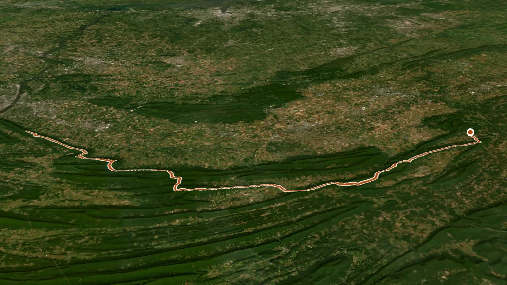 3-D terrain view of Tuscarora Trail