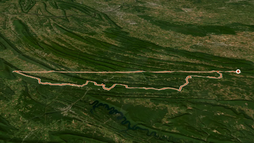 3-D terrain view of Standing Stone Trail