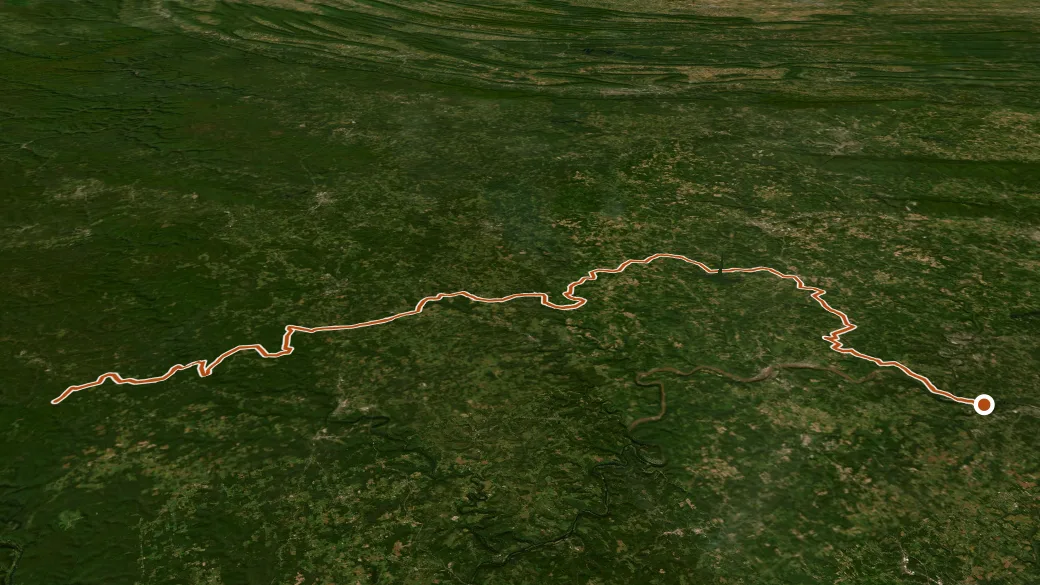 3-D terrain view of Baker Trail