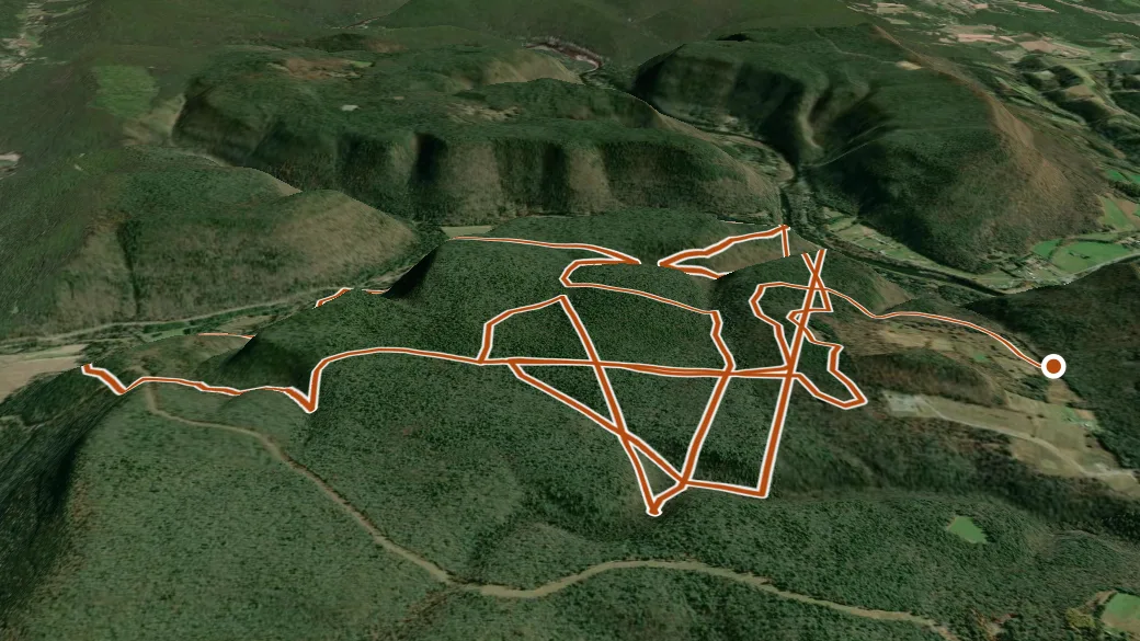 3-D terrain view of Blessing Mountain Trails