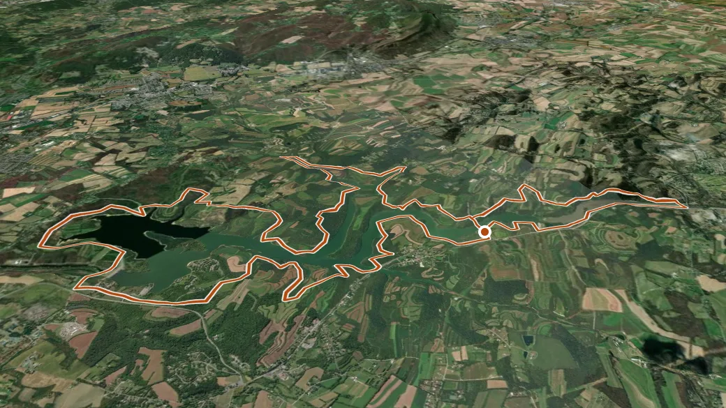 3-D terrain view of Blue Marsh Lake Trails