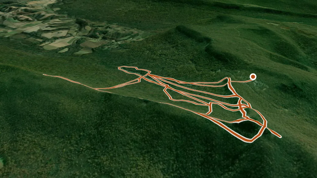 3-D terrain view of Hawk Mountain Sanctuary Trails