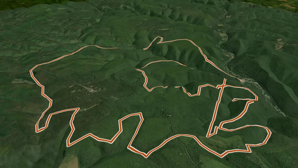 3-D terrain view of Black Forest Trail
