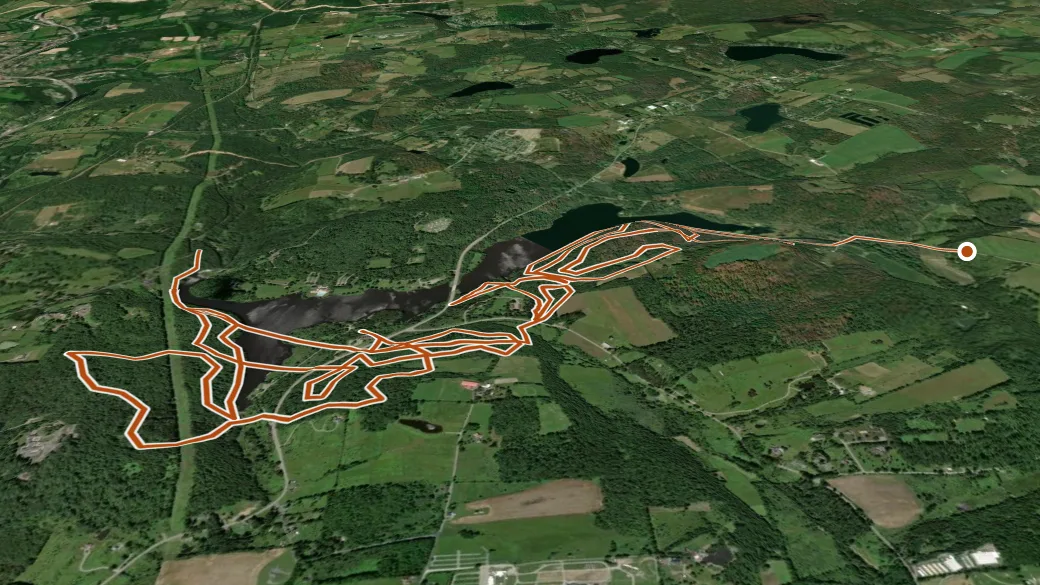 3-D terrain view of Lackawanna State Park Trails