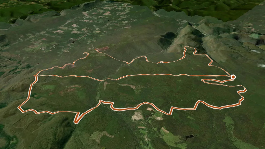 3-D terrain view of Old Loggers Path