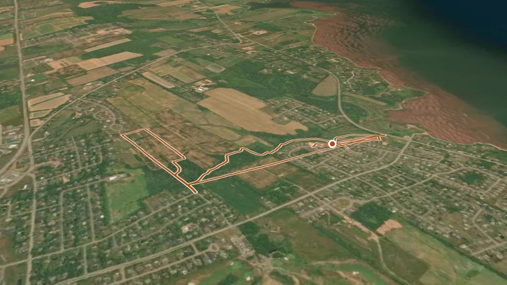 3-D terrain view of Stratford Trails