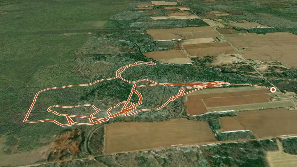 3-D terrain view of Souris Striders Ski Club Trails