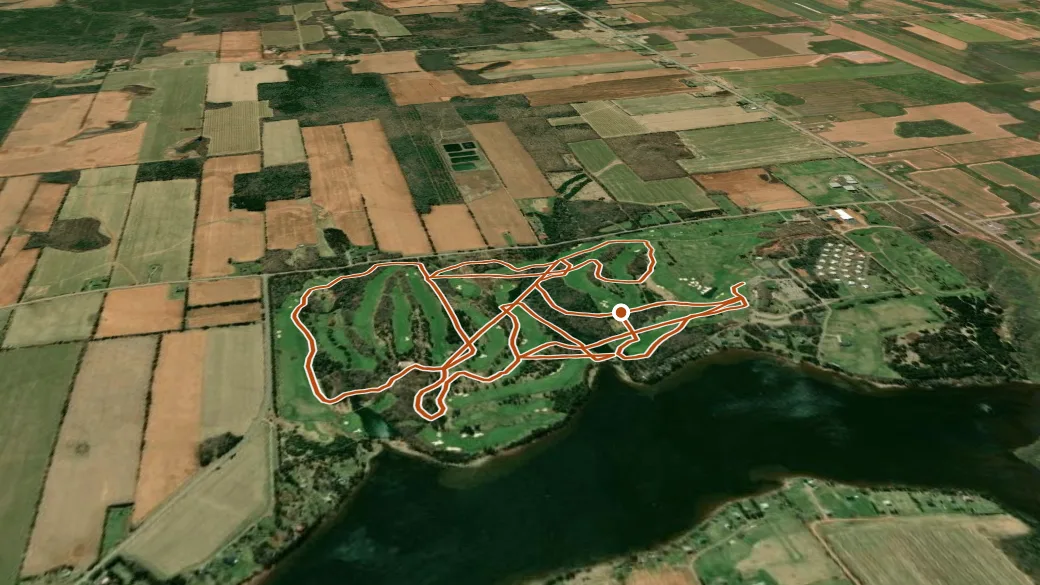 3-D terrain view of Mill River Trail