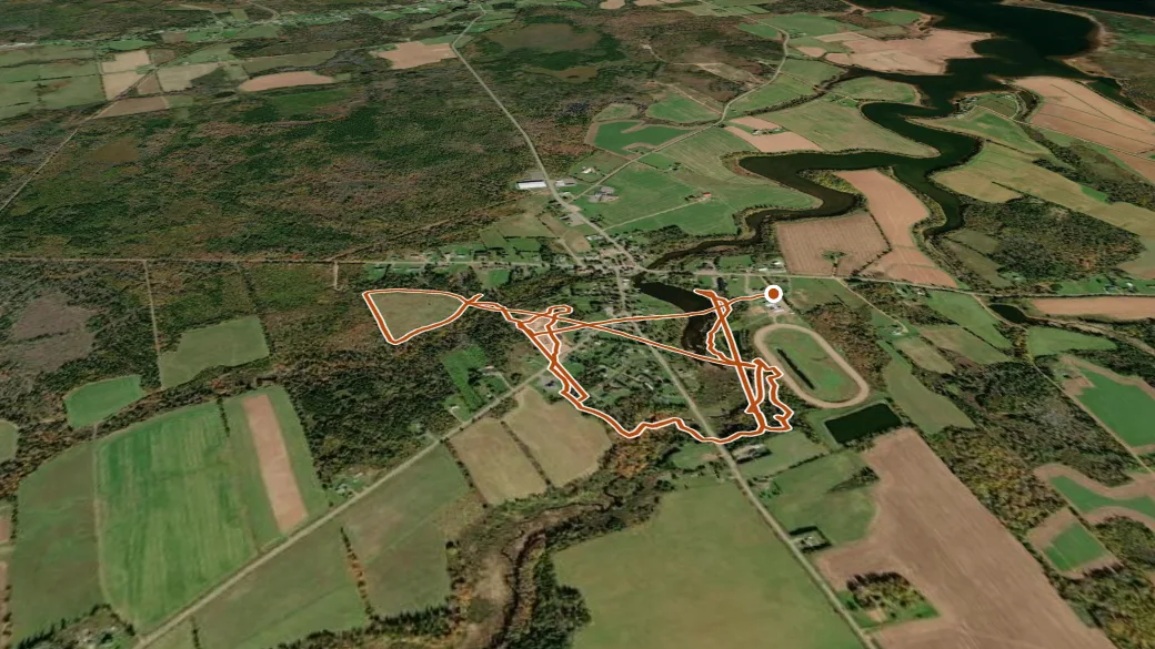 3-D terrain view of Tyne Valley Trails