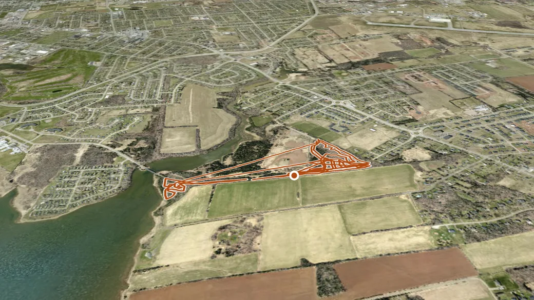 3-D terrain view of East Royalty Park Trails