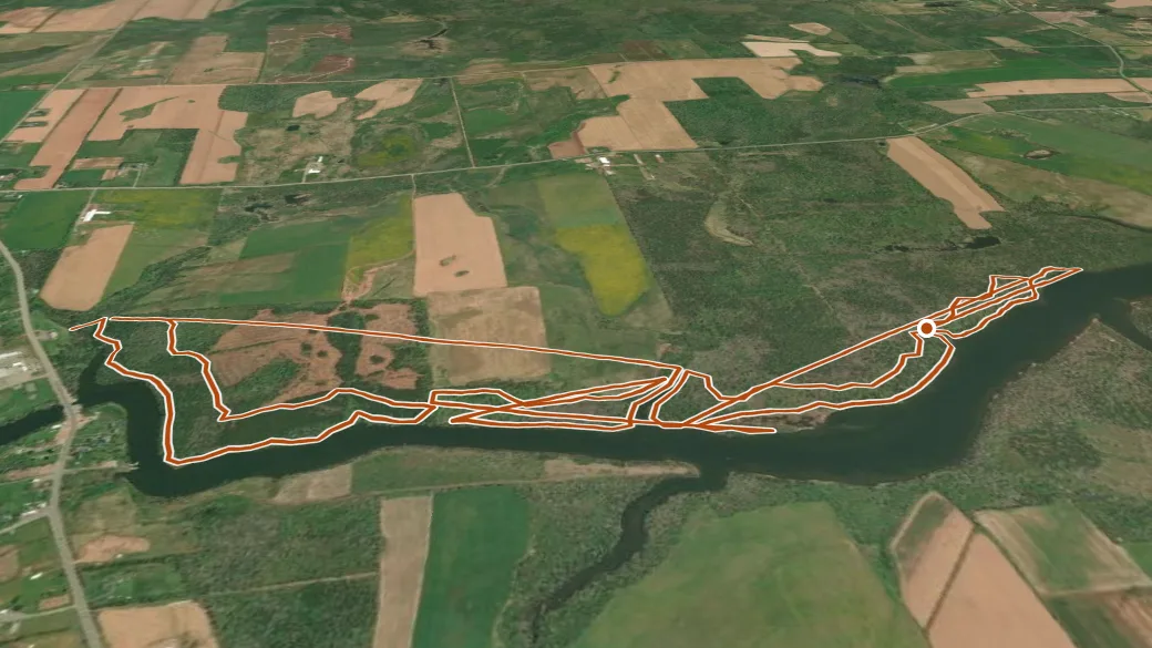 3-D terrain view of Boughton River Nature Trail