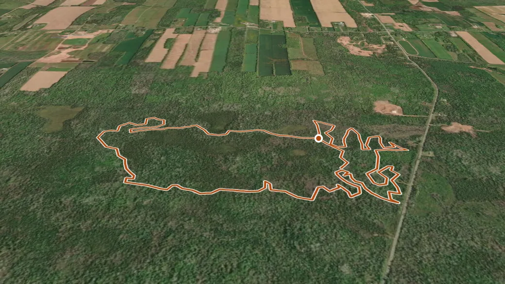 3-D terrain view of Beck Trail